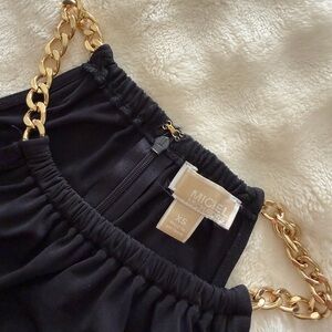 MICHAEL Michael Kors Black Tank Top with Gold Chain Straps